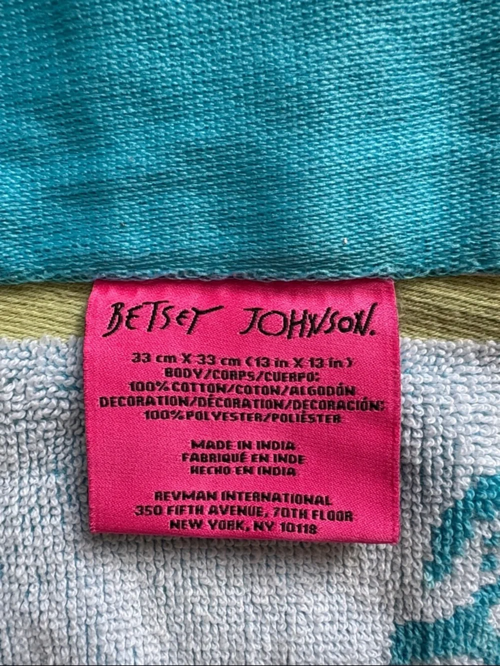 Betsey Johnson 100% Cotton Skull Towel Set - Purple, Teal, Aqua, Gray